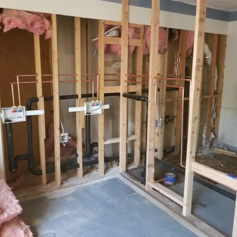 Copper pipe rough-in and plumbing installation in Ballston